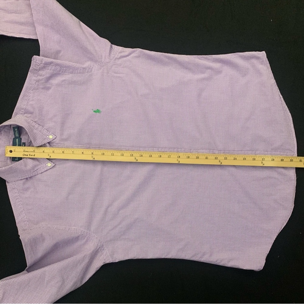 RALPH LAUREN LS Custom Fit Purple/White Tight Checked Shirt - Picture 6 of 7